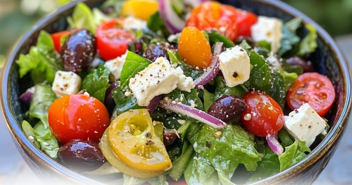 What is a traditional Greek salad made of